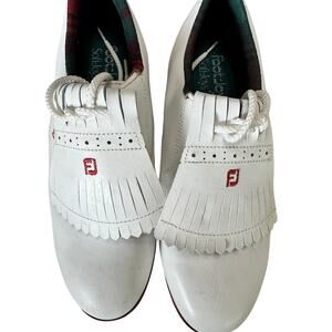 Vintage FootJoy Classics Womens 6.5 M White Leather Kiltie Golf Shoes New